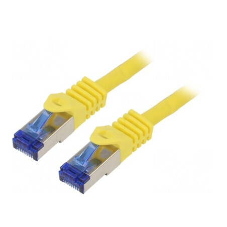 Patch cord S/FTP Cat6a Galben 10m LSZH | Electronic-mag.ro | Componente Electronice