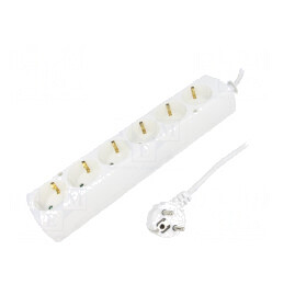Prelungitor Schuko 6 Prize Alb 3x1,5mm2 16A | Electronic-mag.ro | Componente Electronice