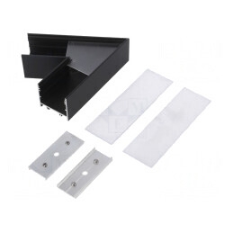 Conector 60° Aluminiu Anodizat Negru VARIO30 | Electronic-mag.ro | Componente Electronice
