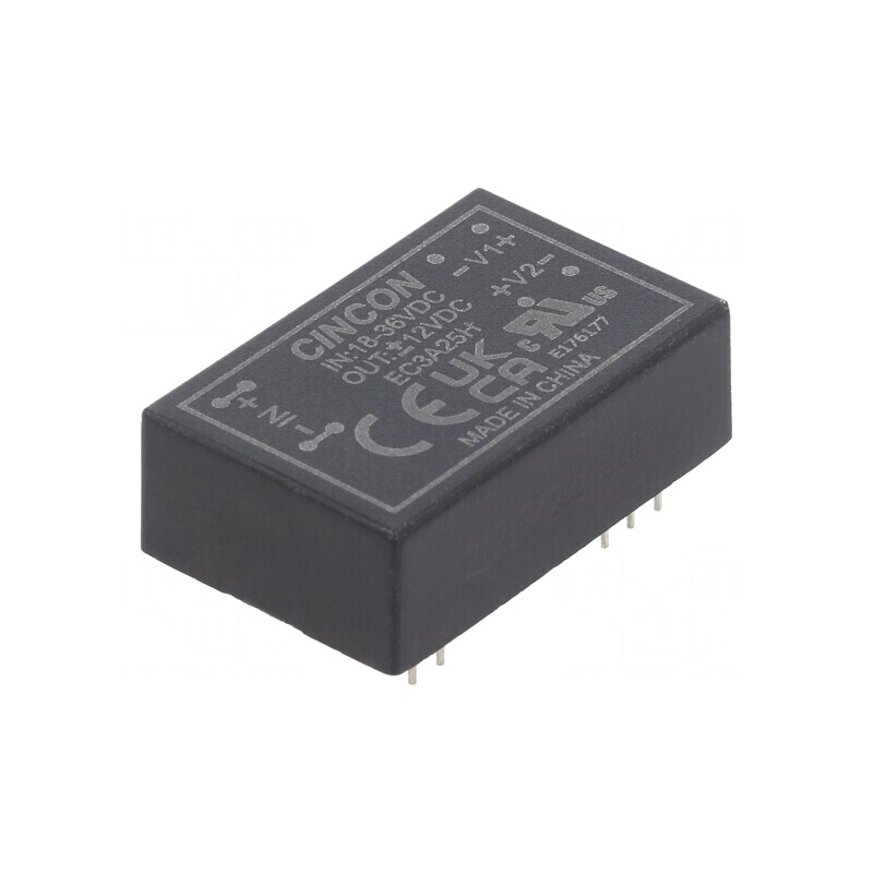 Convertor DC/DC 3W 18-36V la 12V/-12V THT EC3A25H | Electronic-mag.ro | Componente Electronice