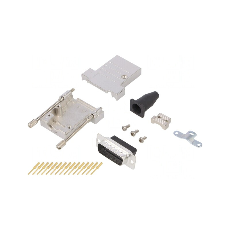 Mufă D-Sub 15-PIN Neagră Crimpată pe Cablu | Electronic-mag.ro | Componente Electronice