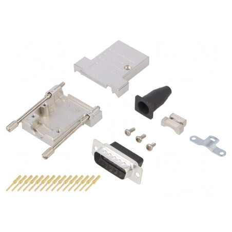 Mufă D-Sub 15-PIN Neagră Crimpată pe Cablu | Electronic-mag.ro | Componente Electronice