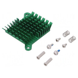 Radiator extrudat cu aripioare verde 40x38mm 5°C/W | Electronic-mag.ro | Componente Electronice