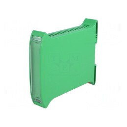 Carcasă pentru șină DIN verde 101x22.5x120mm | Electronic-mag.ro | Componente Electronice