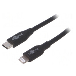Cablu USB 2.0 Lightning la USB-C 1m Negru 87W
