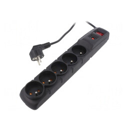 Prelungitor 5 prize cu protecție la supratensiune 10A | Electronic-mag.ro | Componente Electronice