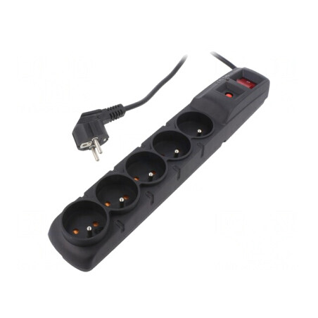 Prelungitor 5 prize cu protecție la supratensiune 10A | Electronic-mag.ro | Componente Electronice