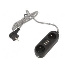 Prelungitor 5 Prize 250V 16A Negru LPS262U | Electronic-mag.ro | Componente Electronice