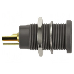 Soclu Banană 4mm Negru Aurit 10A | Electronic-mag.ro | Componente Electronice