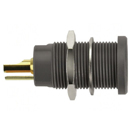 Soclu Banană 4mm Negru Aurit 10A | Electronic-mag.ro | Componente Electronice