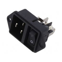 Conector Alimentare AC Soclu Tată 16A 250VAC IEC 60320 EC11 | Electronic-mag.ro | Componente Electronice