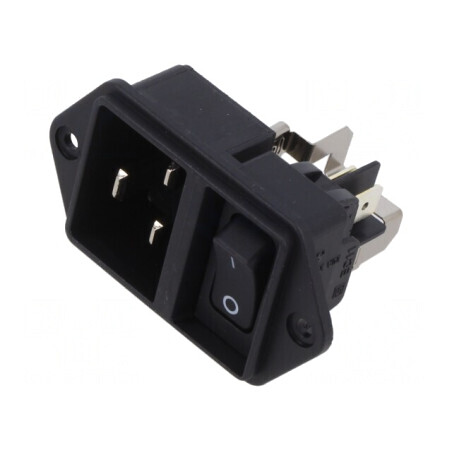 Conector Alimentare AC Soclu Tată 16A 250VAC IEC 60320 EC11 | Electronic-mag.ro | Componente Electronice