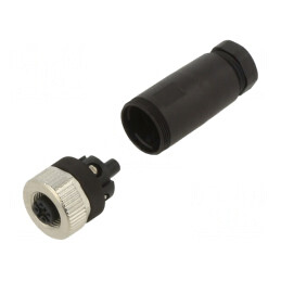 Mufă M12 5-Pin Mamă pe Cablu Drept | Electronic-mag.ro | Componente Electronice