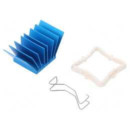 Radiator extrudat cu aripioare BGA albastru 21x21mm | Electronic-mag.ro | Componente Electronice