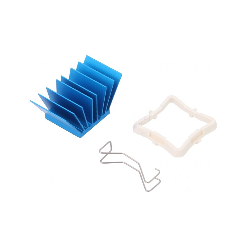Radiator extrudat cu aripioare BGA albastru 21x21mm | Electronic-mag.ro | Componente Electronice