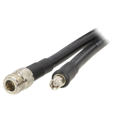 Cablu RF 50Ω 3m N Femelă - RP-SMA Masculin Negru | Electronic-mag.ro | Componente Electronice