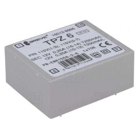 Transformator Alimentare 6VA 115/230V la 12V 250mA PCB | Electronic-mag.ro | Componente Electronice