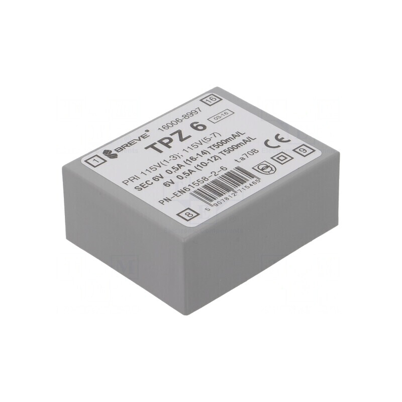 Transformator de alimentare 6VA 115/230VAC la 6V PCB IP00 | Electronic-mag.ro | Componente Electronice