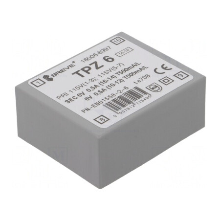 Transformator de alimentare 6VA 115/230VAC la 6V PCB IP00 | Electronic-mag.ro | Componente Electronice