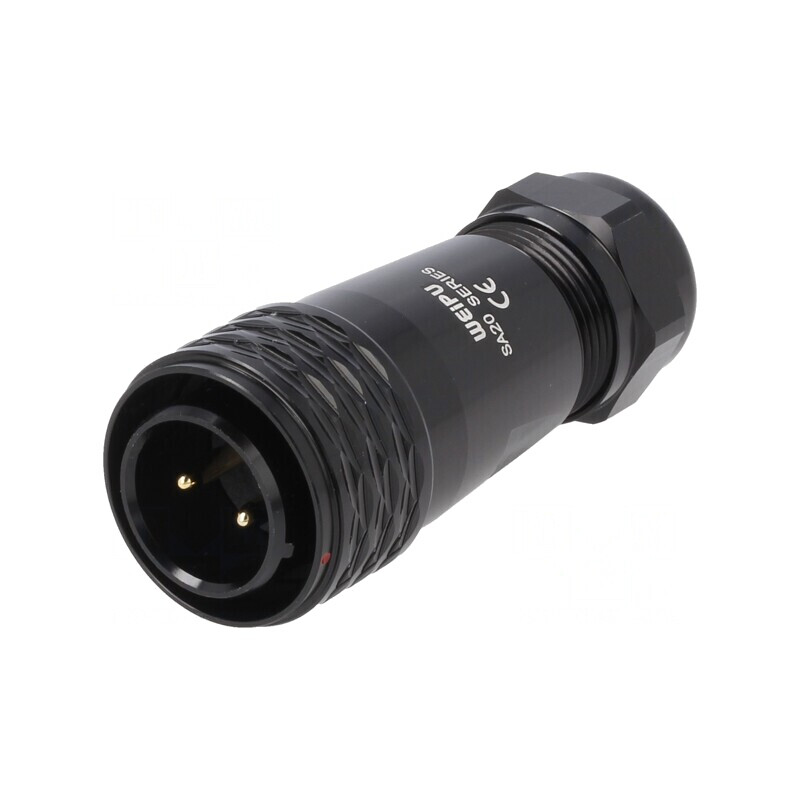 Mufă SA20 Tată 2 PIN IP67 25A 500V | Electronic-mag.ro | Componente Electronice