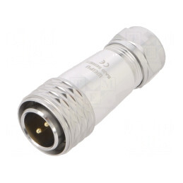 Mufă SA20 tată 2 pini IP67 25A 500V pentru cablu 8-12mm