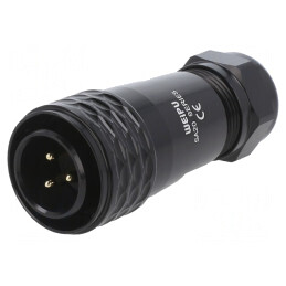 Mufă SA20 tată 3 pini IP67 8-12mm 25A 500V lipire cablu | Electronic-mag.ro | Componente Electronice