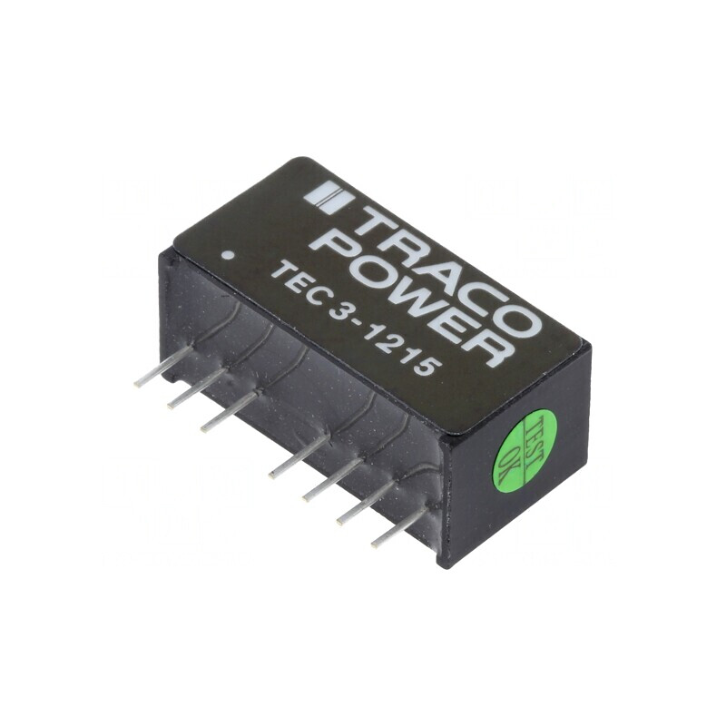 Convertor DC/DC 3W 9-18V la 24V 125mA SIP8 TEC 3-1215 | Electronic-mag.ro | Componente Electronice