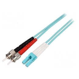 Patch cord fibră optică OM3 LC-ST 10m turcoaz