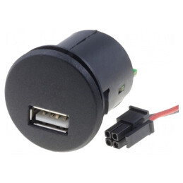 Alimentare auto | USB A soclu | Tens.alim: 7÷12VDC | 5V/2,1A | neagră | C0006-USB