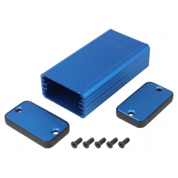 Carcasă Aluminiu Albastru 45x25x80mm | Electronic-mag.ro | Componente Electronice
