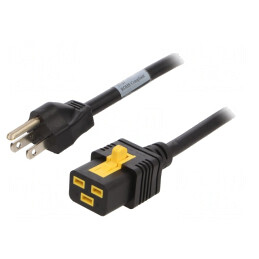 Cablu Alimentare IEC C19 la NEMA 5-15 2m Negru | Electronic-mag.ro | Componente Electronice