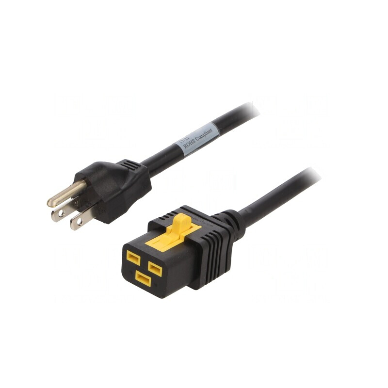 Cablu Alimentare IEC C19 la NEMA 5-15 2m Negru | Electronic-mag.ro | Componente Electronice