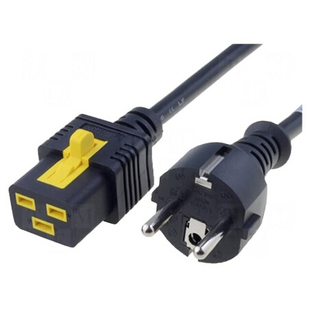Cablu Alimentare CEE 7/7 la IEC C19 2m 16A cu Blocare | Electronic-mag.ro | Componente Electronice