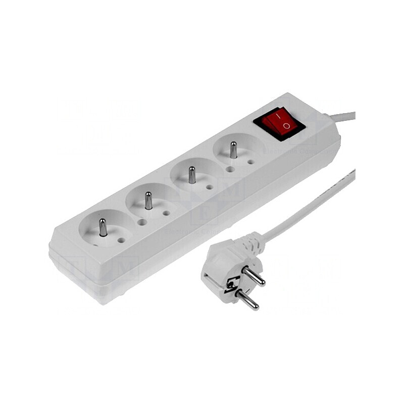 Prelungitor alb 4 prize 5m 16A | Electronic-mag.ro | Componente Electronice