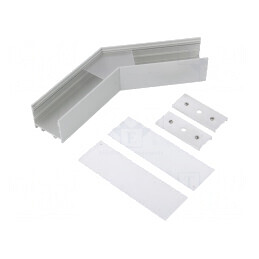 Conector 135° Aluminiu Argintiu Anodat VARIO30-02 | Electronic-mag.ro | Componente Electronice