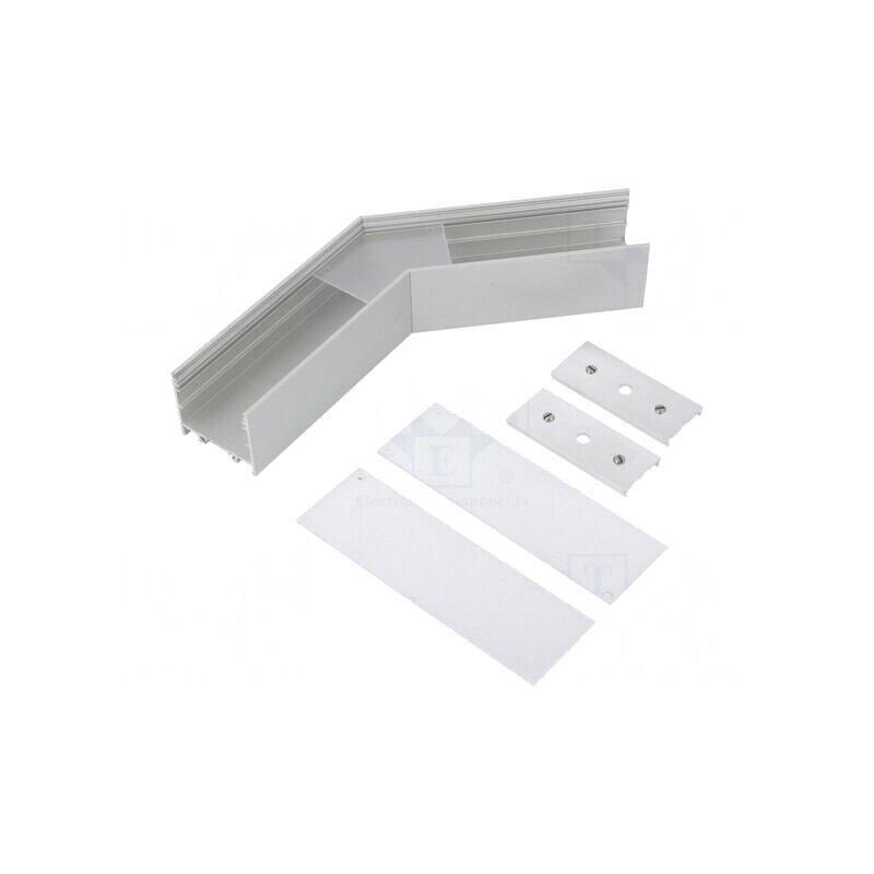 Conector 135° Aluminiu Argintiu Anodat VARIO30-02 | Electronic-mag.ro | Componente Electronice