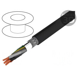 Cablu electric UV rezistent LSZH 4G10mm2 negru 600V/1kV