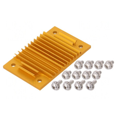 Radiator extrudat cu aripioare BGA aurie 37mm x 58mm | Electronic-mag.ro | Componente Electronice
