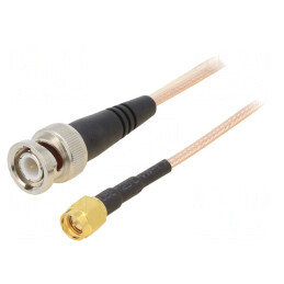 Cablu BNC-SMA 50Ω 0,91m Ecranat Transparent | Electronic-mag.ro | Componente Electronice