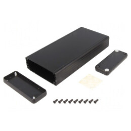 Carcasă aluminiu neagră 78x120x27mm | Electronic-mag.ro | Componente Electronice