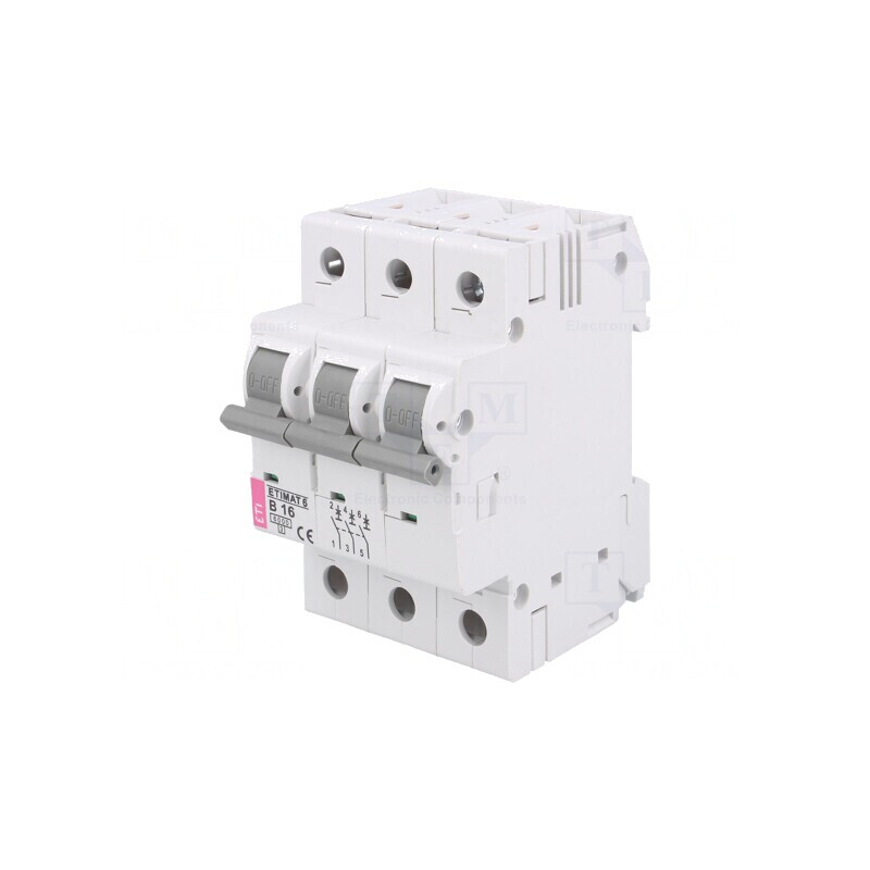Întrerupător de Supracurent 16A 3 Poli 6kA 230/400V | Electronic-mag.ro | Componente Electronice