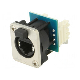 Conector Ethernet Montabil pe Șasiu cu Capac IP54 RJXS8FD6110 | Electronic-mag.ro | Componente Electronice