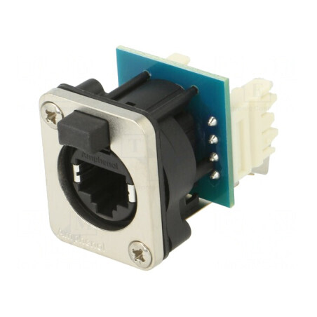Conector Ethernet Montabil pe Șasiu cu Capac IP54 RJXS8FD6110 | Electronic-mag.ro | Componente Electronice
