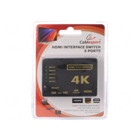 Switch HDMI 1.4 Negru 5 Porturi | Electronic-mag.ro | Componente Electronice