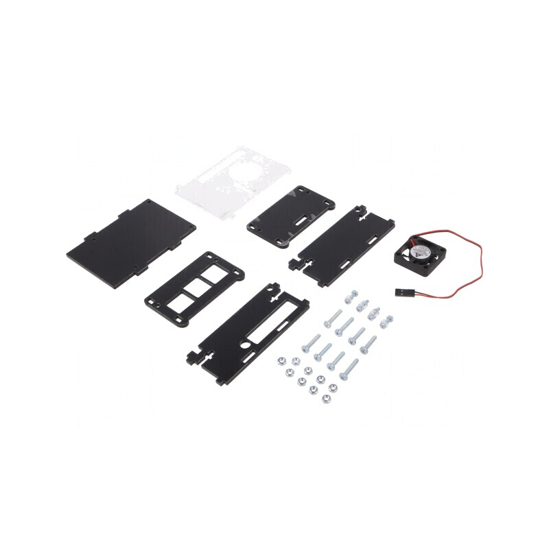 Carcasă neagră din plastic pentru Raspberry Pi 4 B | Electronic-mag.ro | Componente Electronice