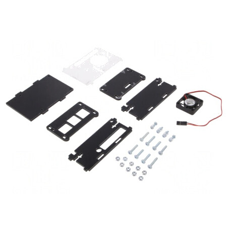 Carcasă neagră din plastic pentru Raspberry Pi 4 B | Electronic-mag.ro | Componente Electronice