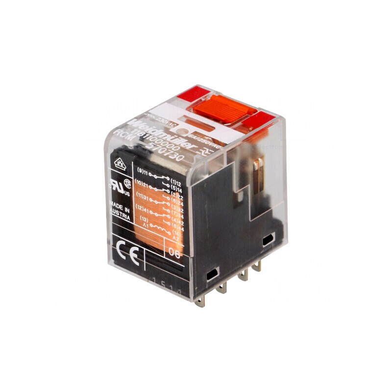 Releu Electromagnetic 4PDT 230VAC 6A | Electronic-mag.ro | Componente Electronice