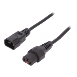 Cablu IEC C13 Mamă la C14 Tată 3m cu Blocare | Electronic-mag.ro | Componente Electronice