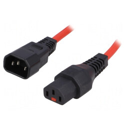 Cablu Prelungitor IEC C13 Mamă la C14 Tată 3m cu Blocare | Electronic-mag.ro | Componente Electronice