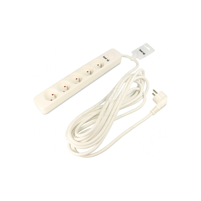 Prelungitor alimentare 5 prize alb 5m 16A | Electronic-mag.ro | Componente Electronice